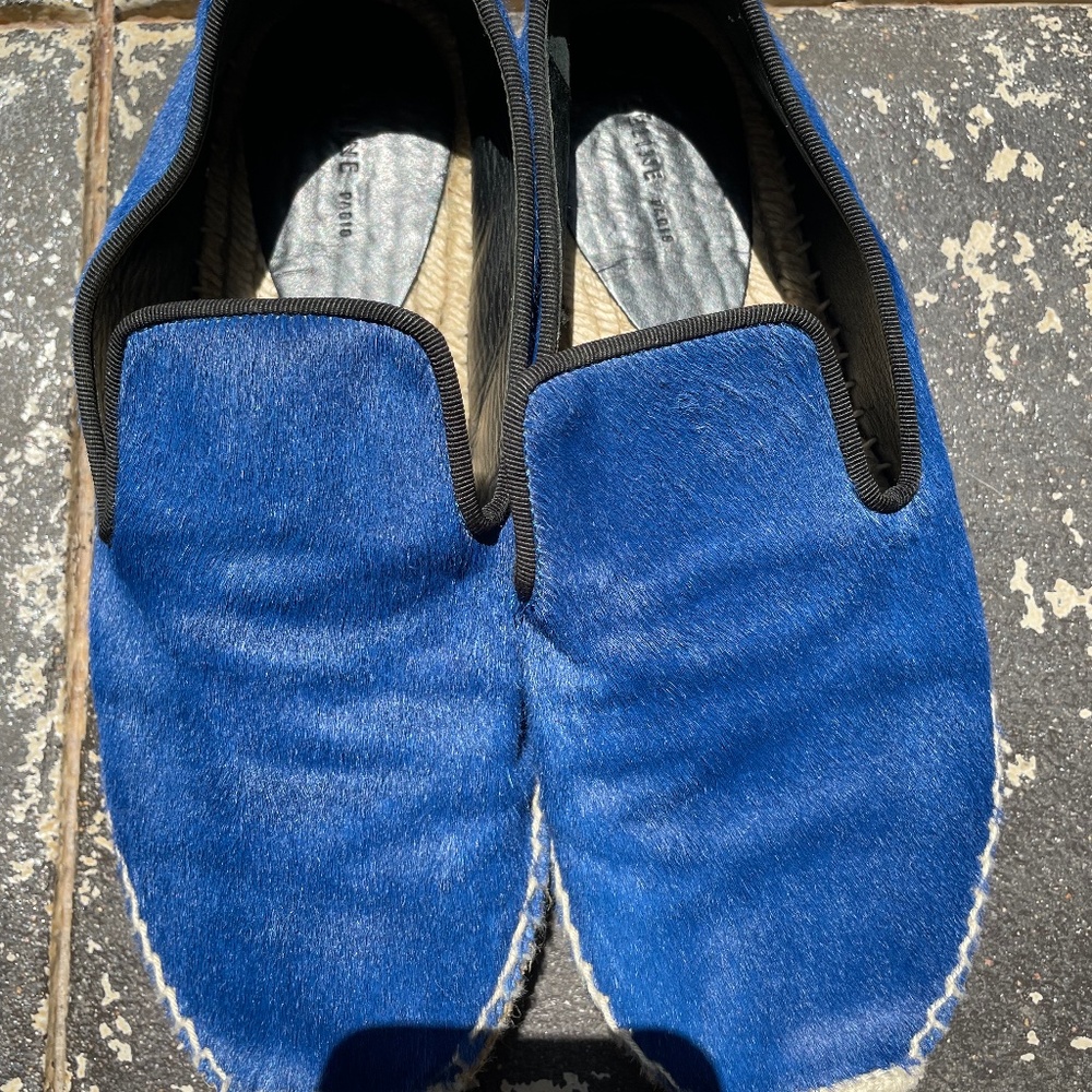 CELINE FRENCH BLUE PONY HAIR ESPADRILLES SIZE 38 (US 7.5)